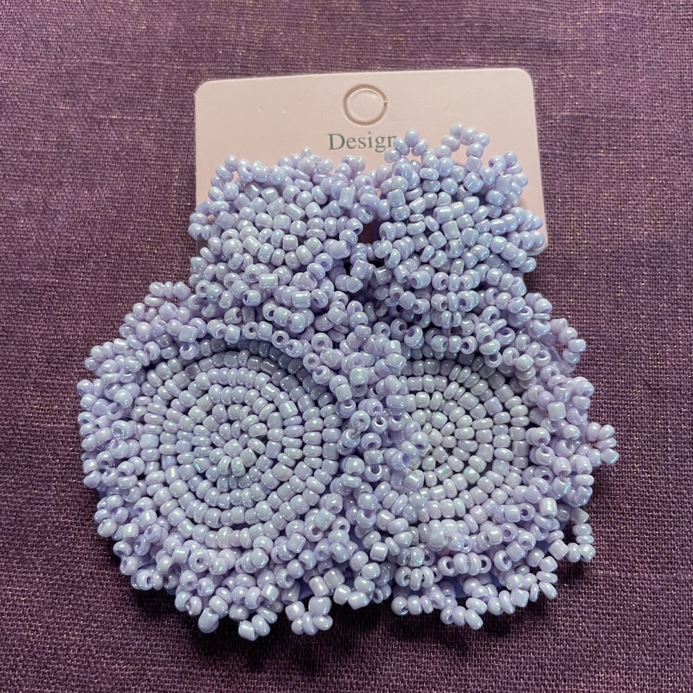 💜 Lavender Bohemian Beaded Acrylic Earrings 💜